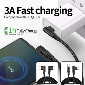 90-Grad-Winkel Usb-C-Zu-Usb-C-Ladekabel Schnelllade-Synchronisierungskabel ≌ - Picture 1 of 12