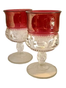 Vintage Kings Crown Thumbprint Red Wine Goblets Set Of 4 - Bild 1 von 10