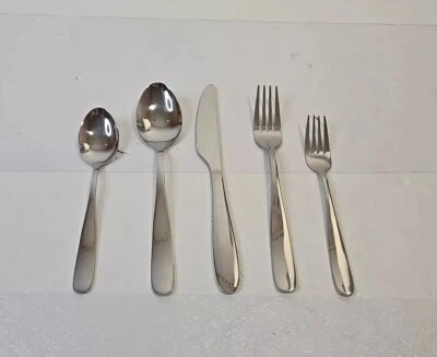 Сверхпрочный набор столовых приборов из нержавеющей стали 40 фунтов, простой дизайн, новый в упаковке - Изображение 1 из 4