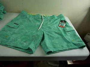 ZEROXPOSUR Men's XXL Stretch Teal Aqua Blue Ibiza Lined Bathing Swim Suit NEW - Picture 1 of 5