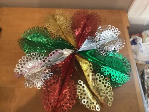 Vintage Weihnachten Set 14 Streamer Popup Neu in Verpackung Mylar - Bild 1 von 4