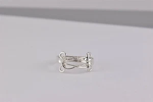 Anillo de plata esterlina con nudo de amor abierto con bucle de banda 925 talla: 6,5 - Imagen 1 de 7