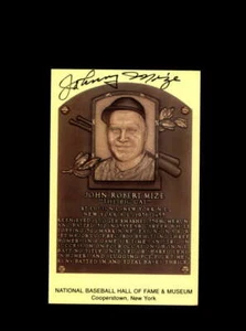 Johnny Mize handsignierte Gold Hall Of Fame Plakette Postkarte Autogramm - Bild 1 von 2