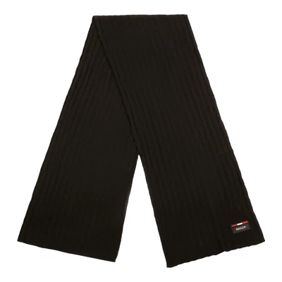 Bally 6240321 мужской черный вязаный шерстяной шарф рекомендуемая розничная цена производителя $215 - Изображение 1 из 3