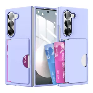 Credit Card Slot Phone Case For Samsung Galaxy Z Fold6 Shockproof PC Hard Cover - Picture 1 of 21