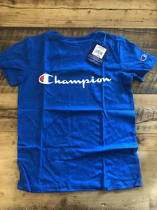Champion Boys Short Sleeve Signature T-shirt, Bozetto Blue Small NWT - Picture 1 of 3