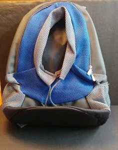 Mochila porta mascotas azul y gris (pequeña) - Imagen 1 de 3