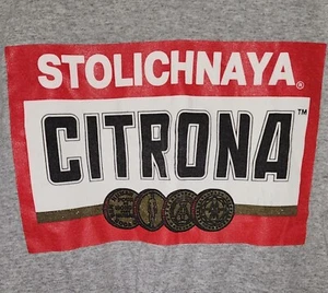 Stolichnaya Citrona Vodka T-Shirt Graphic XL Gray Short Sleeve - Picture 1 of 4