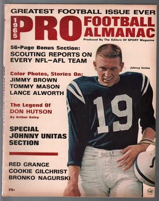 Almanaque de fútbol profesional 1965-NFL y AFL pix-info-estadísticas-Johnny Unitas-Colts-VF Foto 1 de 2
