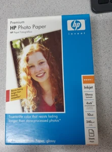 Papier fotograficzny HP Premium, błyszczący atramentowy 4x6" - 100 arkuszy - Zdjęcie 1 z 3
