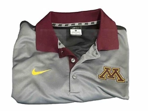 Nike Men’s Short Sleeve University Of Minnesota Golden Gophers Gray Polo XL - Picture 1 of 7