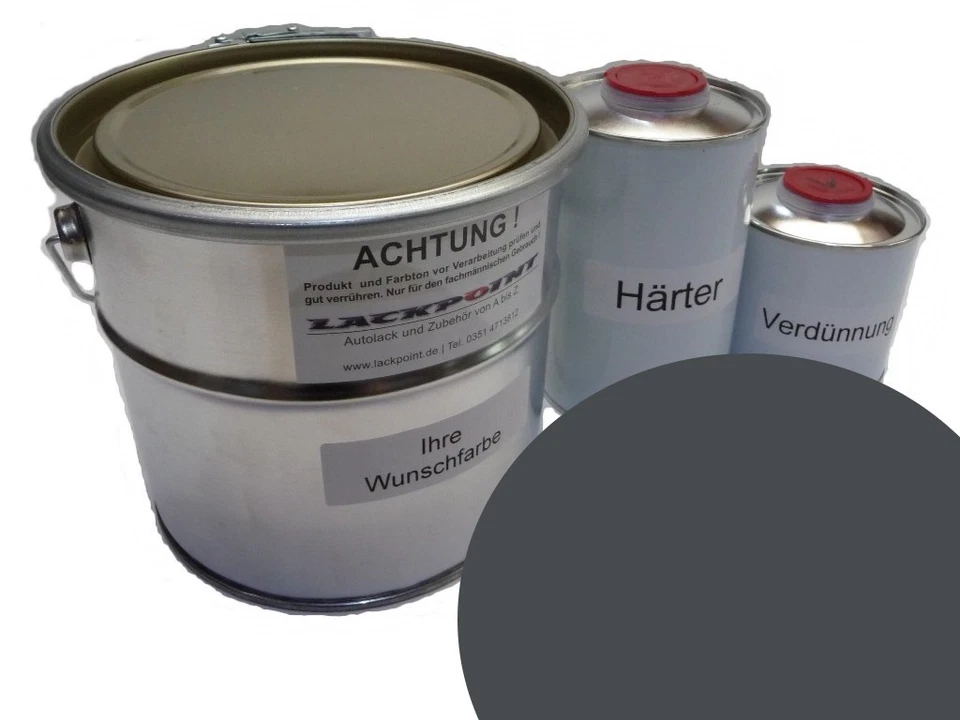 1 Liter Set 2K Autolack geeignet für Audi geeignet für VW LH7J Pure Grey Acryl - Bild 1 von 1