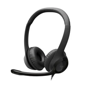 Logitech H390 USB Computer Headset Stereo Noise Cancelling Microphone Black - Picture 1 of 9