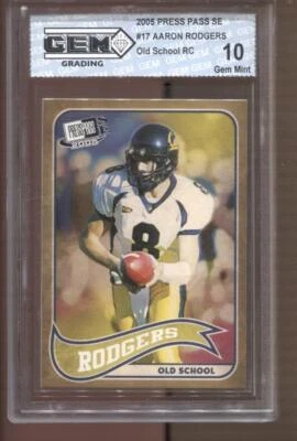 2005 Aaron Rodgers Press Pass Collectors Old School #17 Gem Mint 10 RC Steelers — 第 1/2 张图片