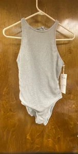 Women NWT "Good American" sparkling silver sleeveless leotard. Size 2 Reg. $115 - Picture 1 of 2
