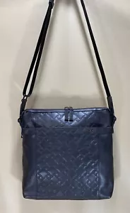 Preowned Tumi Ticon Crossbody Top Zip Black Leather Bag Tablet Case 31103DT - Picture 1 of 10