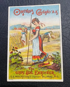 1800s Orchilla GuanoFertilizer for Wheat Victorian Trade Card - Picture 1 of 3