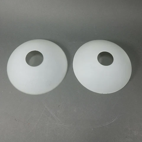 Pair of two Vintage 8" FROSTED Shades with 2-1/4" Fitter Cover
