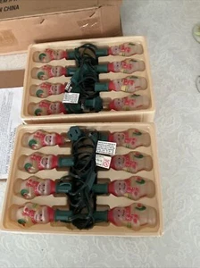 Set 16* altmodische handbemalte Glas Schneemann Lichter. Selten - Bild 1 von 6