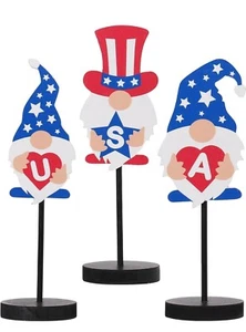 RoseCraft 4th of July Decorations, Patriotic Gnome Table Decorations Sign - Picture 1 of 4