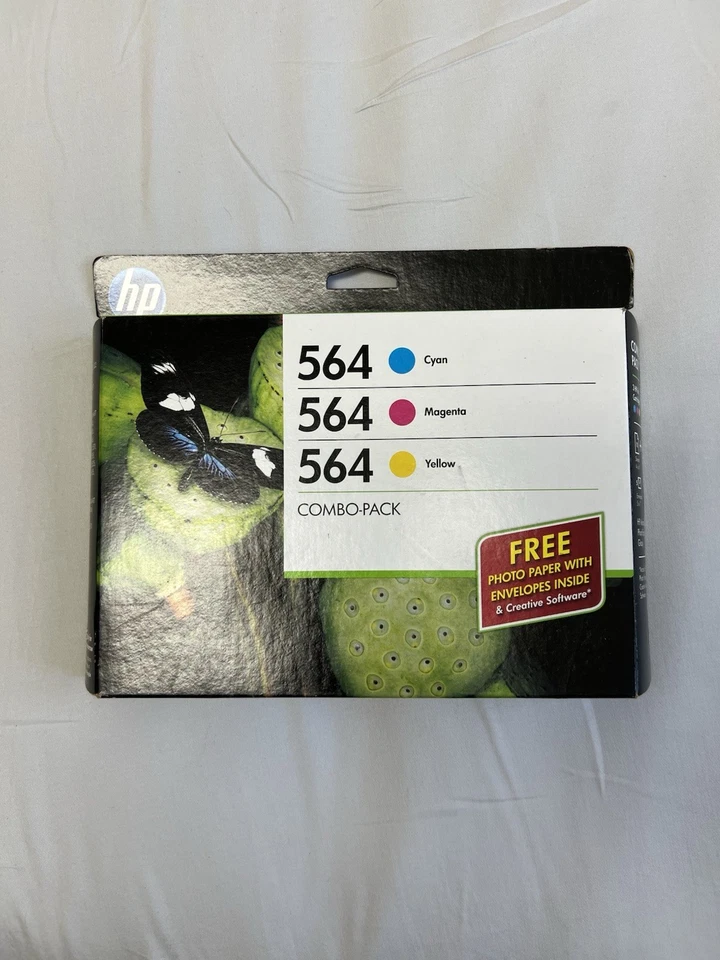 HP 564XL D8J67FN#140 564 High Yield Black and Standard C M Y Color Ink Cartridges Media Value Kit