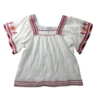 Madewell Embroidered Sandblossom Top - White Chalk - Medium - Picture 1 of 8