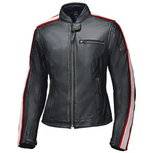 Held Ladies Womens Brixham Leather Jacket Motorbike Motorcycle Black Red - Picture 1 of 2
