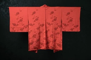Vintage Japanese Kimono Silk Antique HAORI Jacket Robe Dress Dyed/KIN13/590 - Picture 1 of 10
