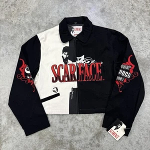 Vintage Scarface Jacket Womens XL JH Design Racing Y2K Deadstock NWT Boxy Aop - Picture 1 of 6