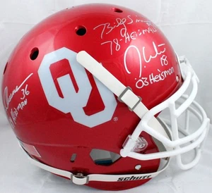 Casco autentico White Owens Sims autografato OU F/S Schutt con inserto - JSA W Auth - Foto 1 di 7