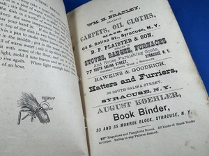 C.1885 Syracuse, NY RECIPE BOOK w/ Local ADS South Salina St Undertaking, Photos - Picture 1 of 21