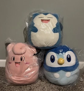 Pokémon Center Squishmallows NWT Piplup, Snorlax & Clefairy Bundle! - Picture 1 of 10