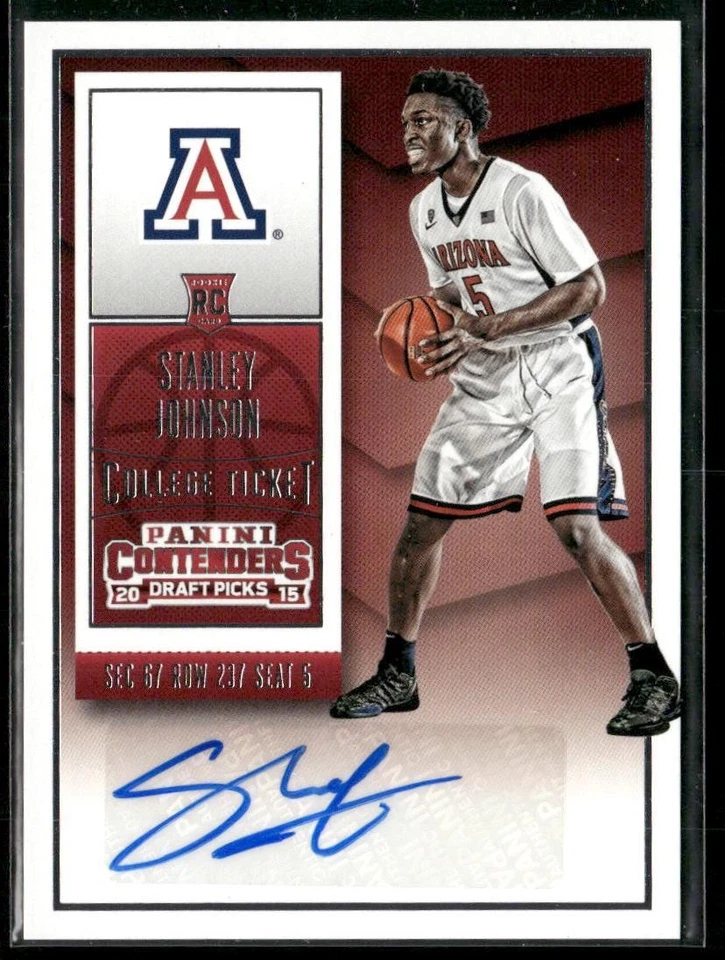 2015 Panini Contenders Draft Picks #142a Stanley Johnson College Ticket AUTO - Image 1 of 2