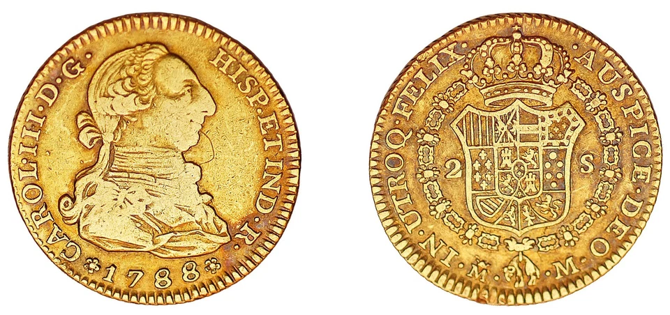 2 ESCUDOS de ouro/ouro. Charles III - Carlos III Madrid 1788. Muito bom estado - Imagem 1 de 1