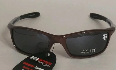 Óculos de sol AES Optics Collegiate Eyeware UVA400 Texas A&M Aggies NOVO - Imagem 1 de 4