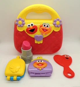 Vintage 1999 Sesame Street Elmo & Zoe Quilted Purse Toy w/ Accessories Tyco 5 pc - Picture 1 of 17