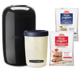 Easiyo Yoghurt Maker Black 1kg Yogurt Maker and 2 Sachets Starter Pack - Picture 1 of 2