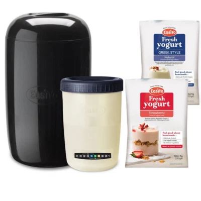 Easiyo Yoghurt Maker Black 1kg Yogurt Maker and 2 Sachets Starter Pack - Image 1 of 2