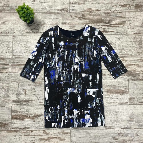 Abito Alexander McQueen nero astratto raso look A Line lunghezza ginocchio taglia S