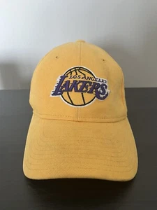 00s Los Angeles Lakers Reebok One Size Fits All Adjustable Yellow Hat Cap NBA - Picture 1 of 4