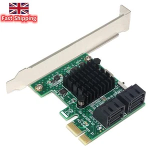 1X to SATA3.0 4 Port Riser PCI-E X1/X4/X8/X16 Expansion Adapter Card 6Gbps - Afbeelding 1 van 6