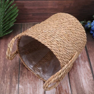 Flower Pot Indoor Woven Flower Basket Seagrass Flower Basket - Picture 1 of 11