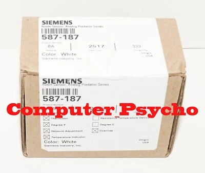 SIEMENS 587-187 TALON ELECTRONIC ROOM SENSOR THERMISTOR F WHITE THERMOSTAT HMI - Image 1 of 4