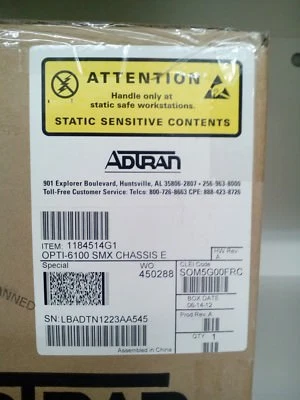 ADTRAN OPTI-6100 SMX CHASSIS, NEW/NIB, W/19" RM HARDWARE(1184514G1 & 1184522L1) - Image 1 of 4