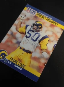 Tarjeta de fútbol americano 1990 Frank Stams NFL Pro Set Prospect Los Angeles Rams - Imagen 1 de 3