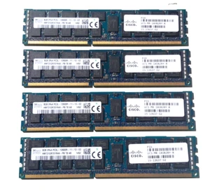 Lot of 4 SKHynix 8GB PC3L-12800R DDR3L-1600 ECC REG Server RAM UCS-MR-1X082RY-A - Picture 1 of 3