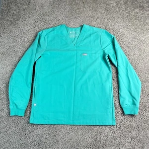 Figs Scrubs Chisec Shirt Mens Small Long Sleeve Surgical Green Medical Nursing - Picture 1 of 9