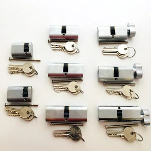 Jedo Satin Chrome OVAL Cylinder inc 3 Keys Upvc Aluminium Door Lock Barrel - Picture 1 of 10