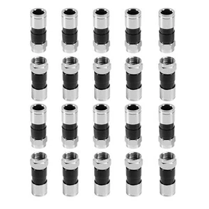 20pcs RG6 Compression Connectors RG6 F Type Connector Coax Coaxial Compression - Picture 1 of 4