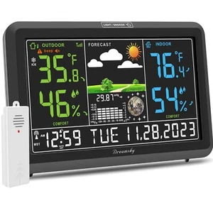 Digital Weather Station with Adjustable Backlight & High/Low Alerts for Home - Picture 1 of 9